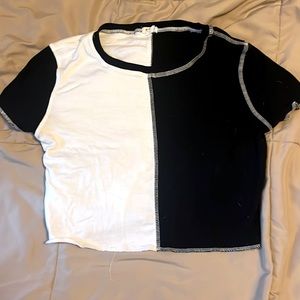 Black and White cropped Tshirt